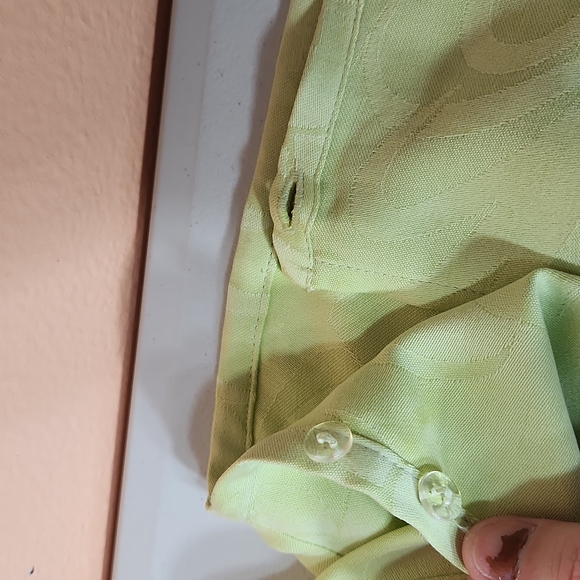 Vintage Tommy Bahama Tropical Floral Pastel Lime Green Large Wrap Pencil Skirt - Picture 8 of 10